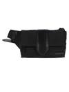 Jacquemus The Bambino Flap Bum Bag In Nylon With Smooth Leather Details In Black
