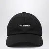 Jacquemus Black Baseball Cap With Logo In Pattern