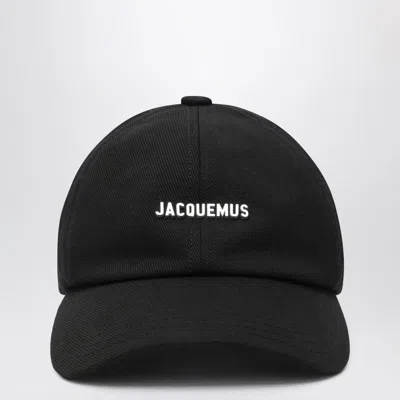 JACQUEMUS JACQUEMUS BLACK BASEBALL CAP WITH LOGO