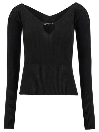 JACQUEMUS BLACK BLACK LONG SLEEVE TOP