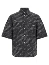 Jacquemus Rio Fish Print Shirt Short Sleeves Pocket In Black