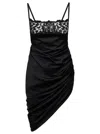 Jacquemus La Saudade Brodée Stretch Viscose Mini Dress In Black