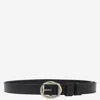Jacquemus Two-tone Metal Buckle Belt In Black