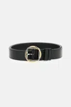 Jacquemus Black Buckle Solid Belt In Black