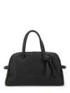 Jacquemus Leather Handbag Structured Adjustable Strap In Black