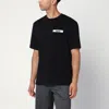 Jacquemus Black Crewneck T-shirt With Logo Detail In Black