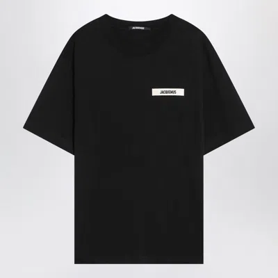 JACQUEMUS JACQUEMUS  BLACK COTTON CREW NECK T-SHIRT