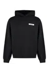 JACQUEMUS BLACK COTTON HOODIE WITH FRONT LOGO DETAIL FOR MEN