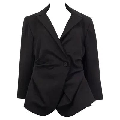 Pre-owned Jacquemus Black Cotton Le Souk Ruched Blazer Jacket 42 L