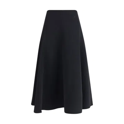 Jacquemus Black Cotton Midi Skirt