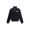 Jacquemus High Neck Zip Sweatshirt With Logo Detail And Gathered Cuffs In Black