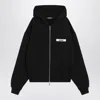 Jacquemus The Gros Grain Zip-up Hooded Sweatshirt In Black