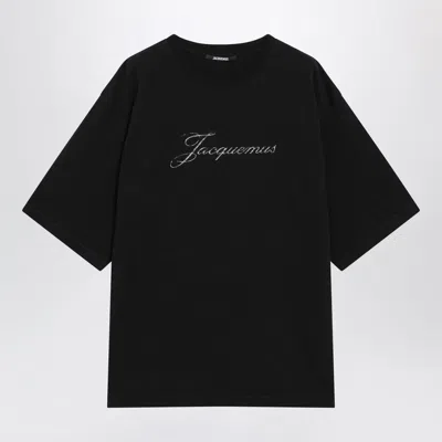 Jacquemus Black Cotton-blend Logo T-shirt