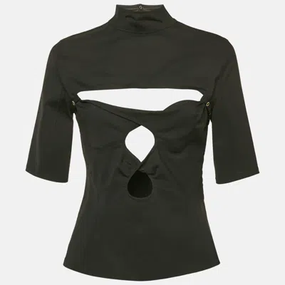 Pre-owned Jacquemus Black Crepe Palmi Twist-front Top M