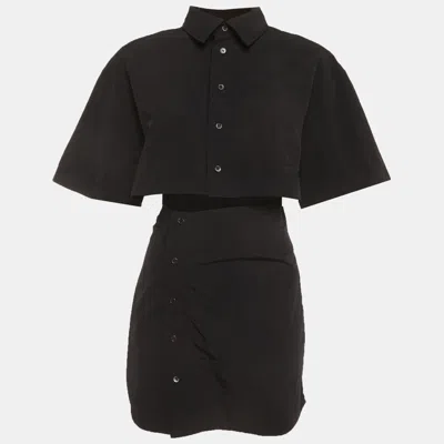 Jacquemus Black Crepe Twisted Shirt Dress