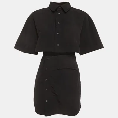 Pre-owned Jacquemus Black Crepe Twisted Shirt Dress S