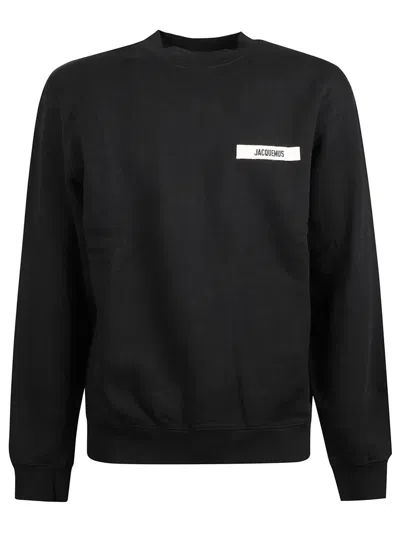 Jacquemus Black Crewneck Logo Sweatshirt