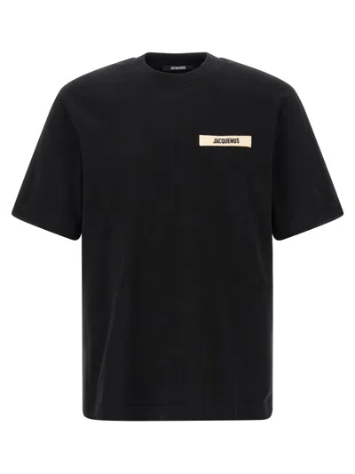 JACQUEMUS BLACK CREWNECK LOGO T-SHIRT