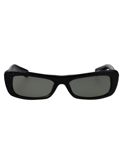 Jacquemus Black Croc/ Silver/ Grey Acetate Sunglasses