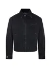 Jacquemus Canvas Coat Front And Back Pockets In Black