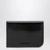Jacquemus Curved Calf Leather Cardholder In Black