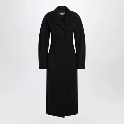 JACQUEMUS JACQUEMUS BLACK CURVED WOOL COAT