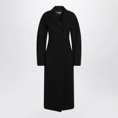 JACQUEMUS JACQUEMUS BLACK CURVED WOOL COAT
