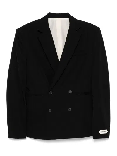 Jacquemus Fernando Double-breasted Padded-shoulder Blazer In Black