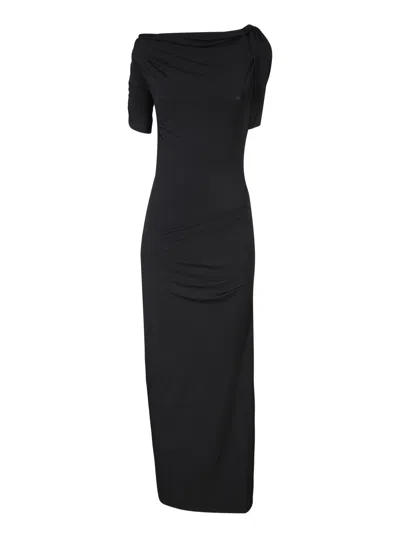 Jacquemus Short-sleeved Black Viscose Midi Dress