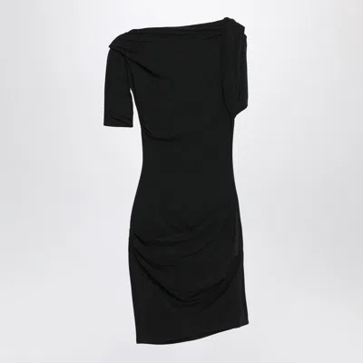 Jacquemus La Mini Robe Drapeado Jersey Dress In Black