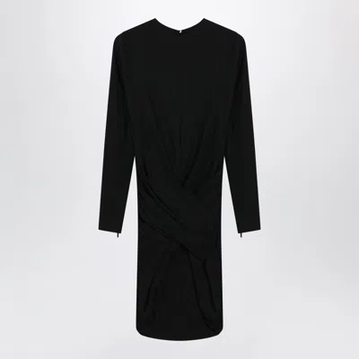 Jacquemus Black Draped Mini Dress In Animal Print