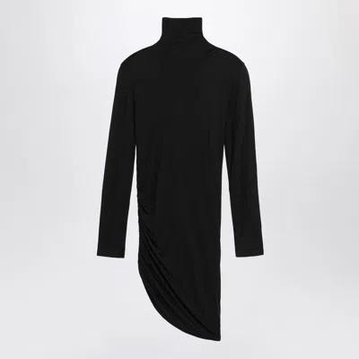JACQUEMUS JACQUEMUS  BLACK DRAPED SPALLINA DRESS