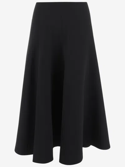 JACQUEMUS BLACK FLARED MAXI SKIRT.