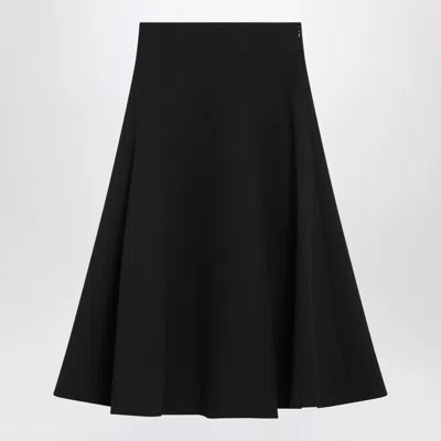 Jacquemus Black Flared Wool Skirt