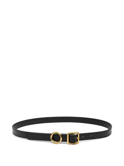 Jacquemus Black Gift Belt With Gold Buckle