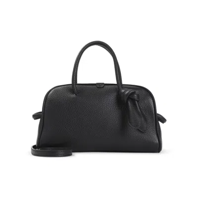 JACQUEMUS BLACK GRAINED LEATHER LE PETIT TURISMO HANDBAG