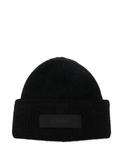 JACQUEMUS BLACK GROS GRAIN WOOL HAT