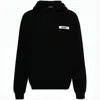 Jacquemus Hooded Long Sleeve Knitwear With Ribbed Cuffs In Black