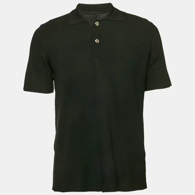Pre-owned Jacquemus Black Knit Logo Detail Polo T-shirt Xs