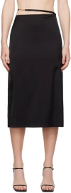 Jacquemus Logo Plaque Midi Skirt In 990 Black