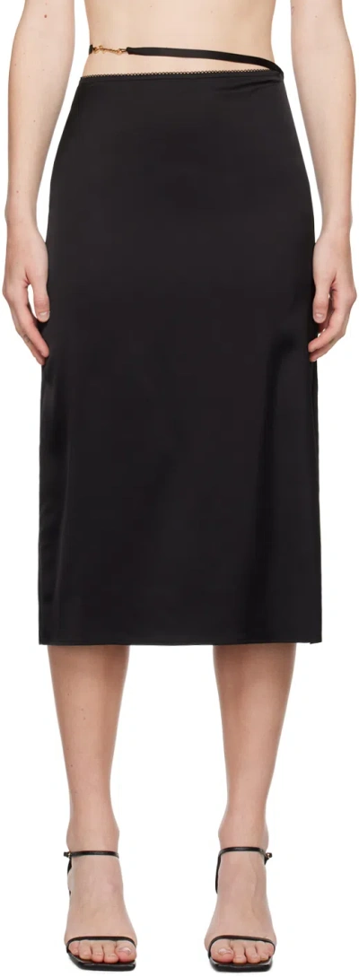 JACQUEMUS BLACK LA CASA 'LA JUPE NOTTE' MIDI SKIRT