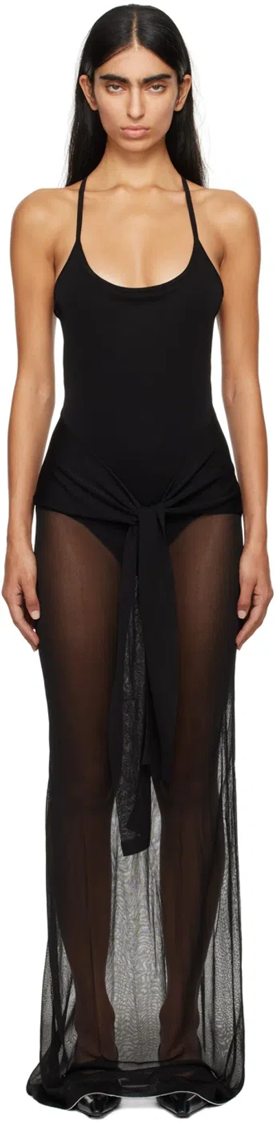 Jacquemus Maille Nodo Maxi Dress In 990 Black