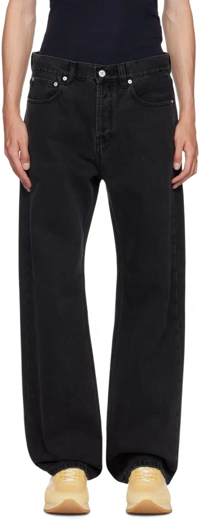 JACQUEMUS BLACK LA CASA 'LE DE NÎMES DROIT' JEANS