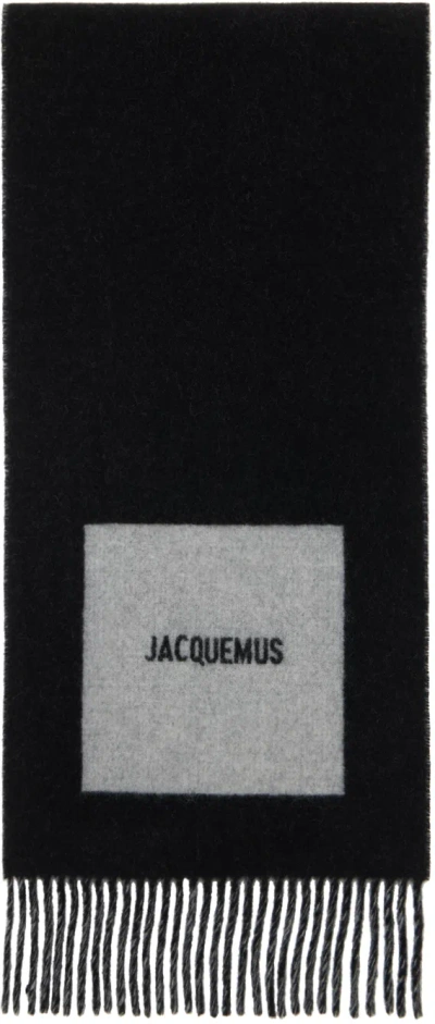 Jacquemus La Casaコレクション ブラック L'écharpe Rond Carré マフラー In Black