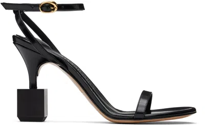 Jacquemus Bisou 90 Geometric Heel Sandals In Black