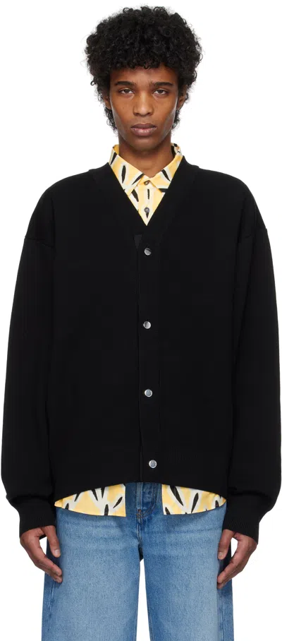 Jacquemus Long-sleeved Knitted Cardigan In Black