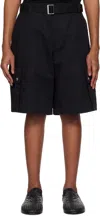 Jacquemus Le Cargo Belted Bermuda Shorts In 990 Black