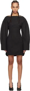Jacquemus Shirt Dress Featuring Adjustable Belt In 990 Black
