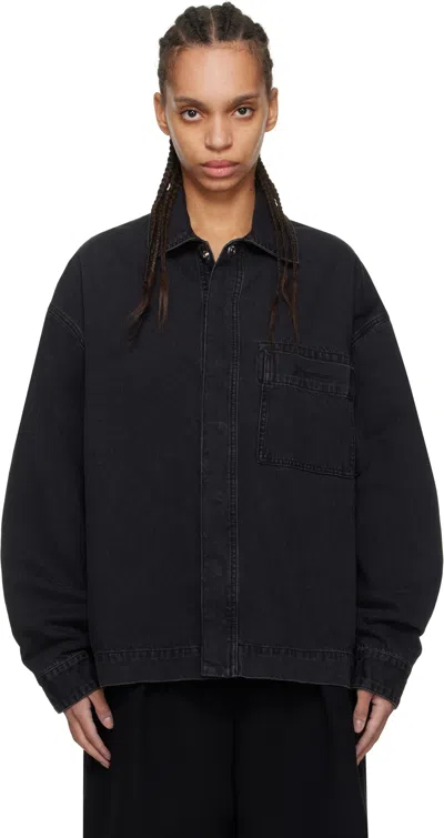 Jacquemus Black La Casa 'the De-nîmes' Denim Shirt In 990 Black