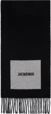 Jacquemus Black La Casa 'l'écharpe Rond Carré' Scarf In 090 Multi-black